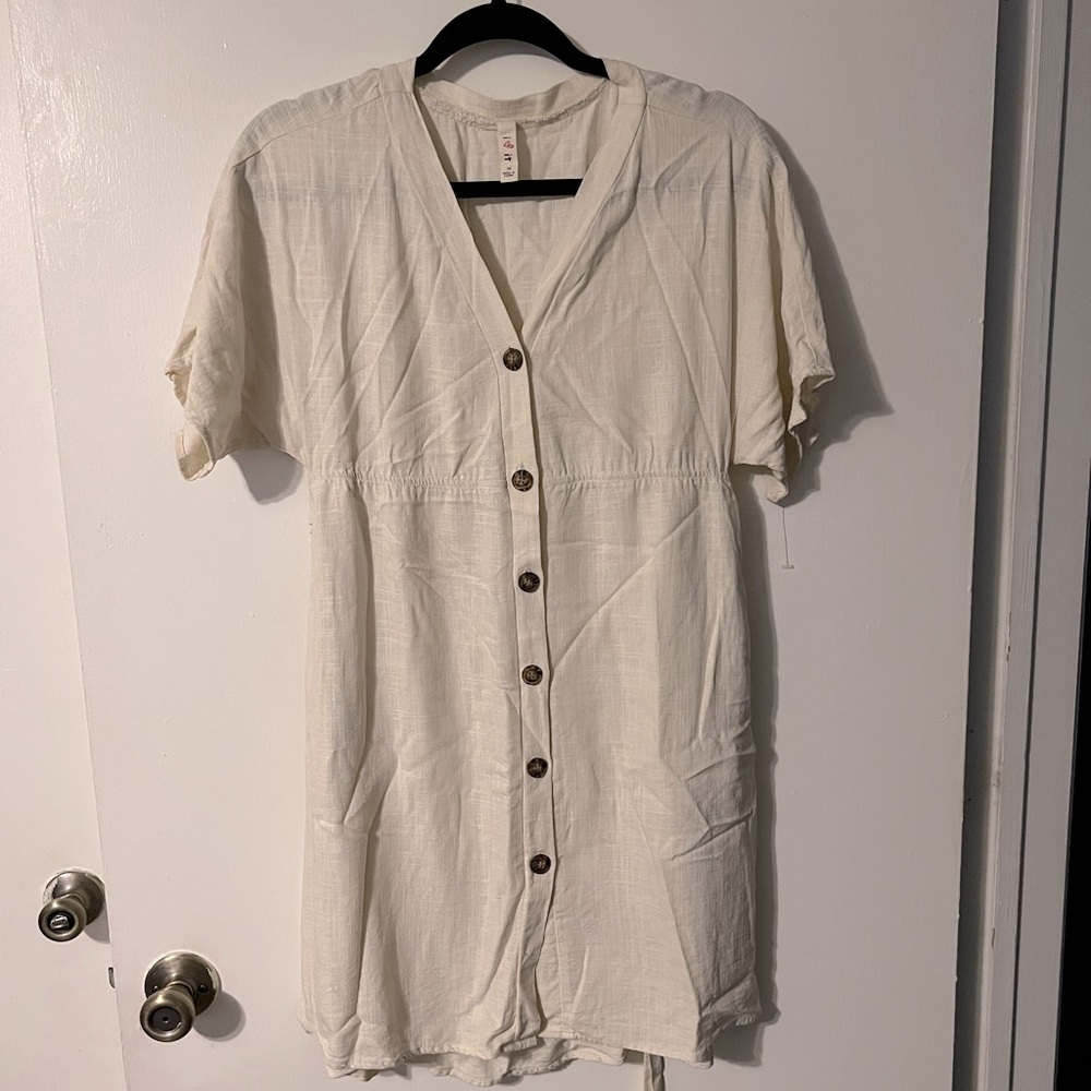 Cream linen dress